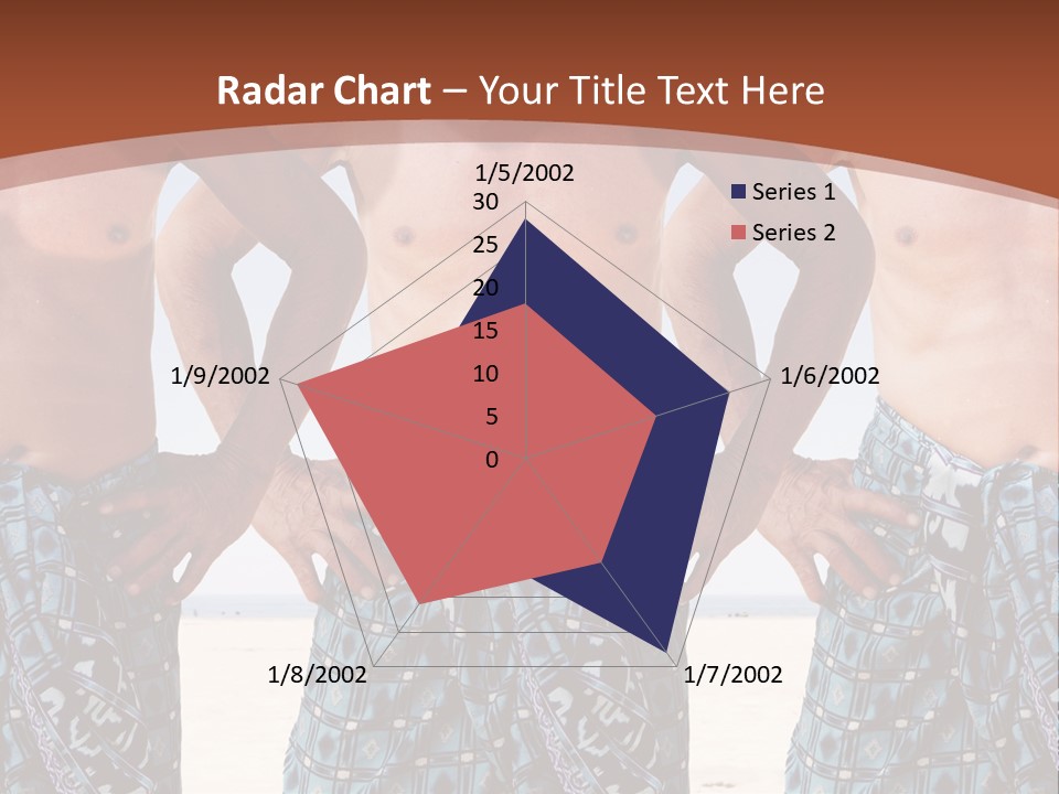 A Man With No Shirt Standing In Front Of Three Other Men PowerPoint Template