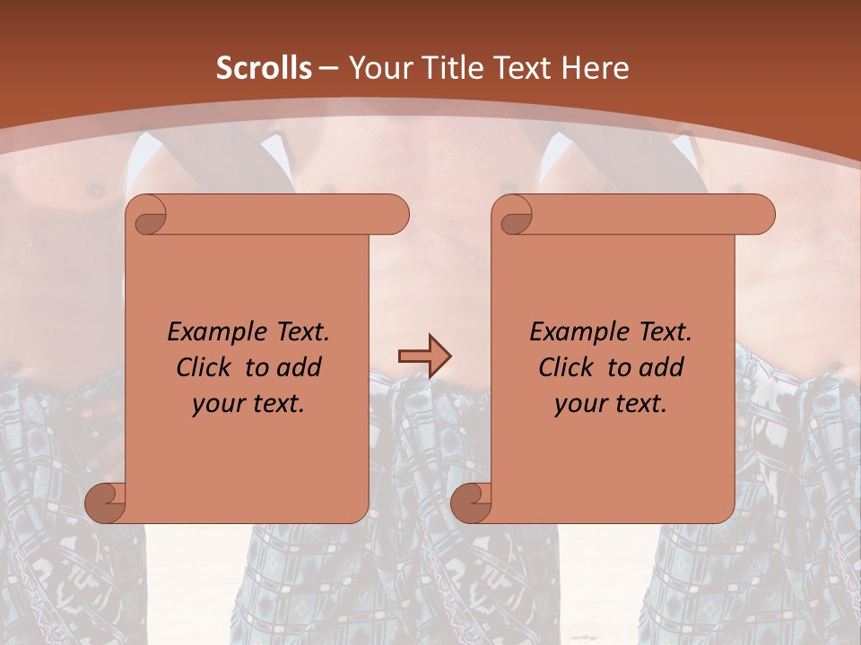 A Man With No Shirt Standing In Front Of Three Other Men PowerPoint Template