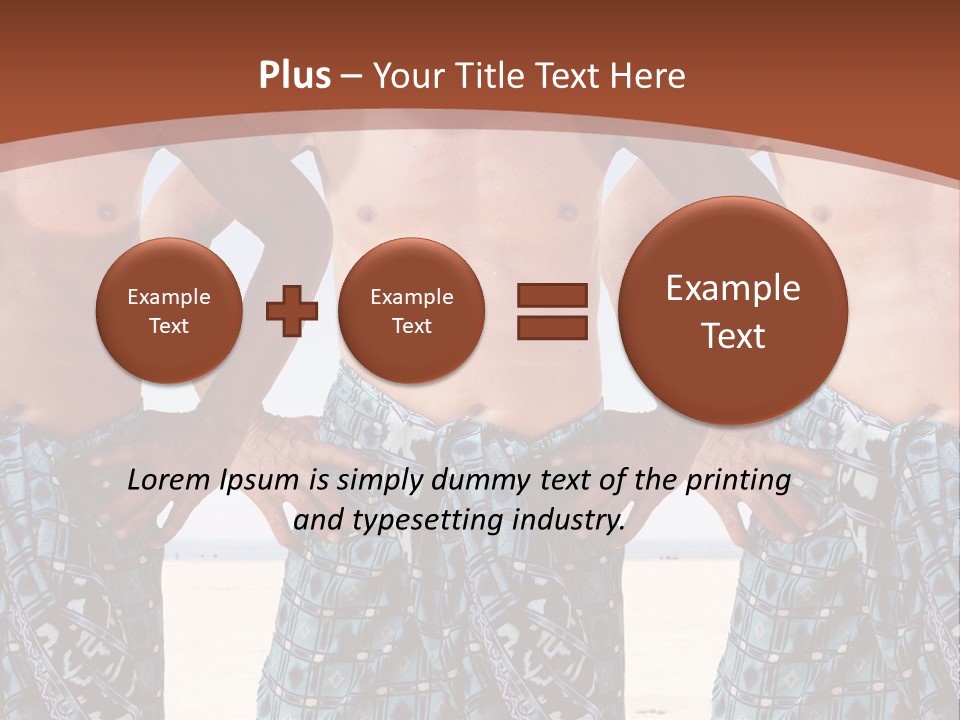 A Man With No Shirt Standing In Front Of Three Other Men PowerPoint Template