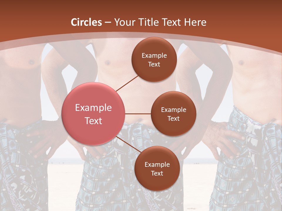 A Man With No Shirt Standing In Front Of Three Other Men PowerPoint Template