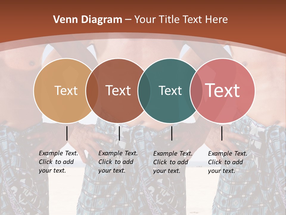 A Man With No Shirt Standing In Front Of Three Other Men PowerPoint Template