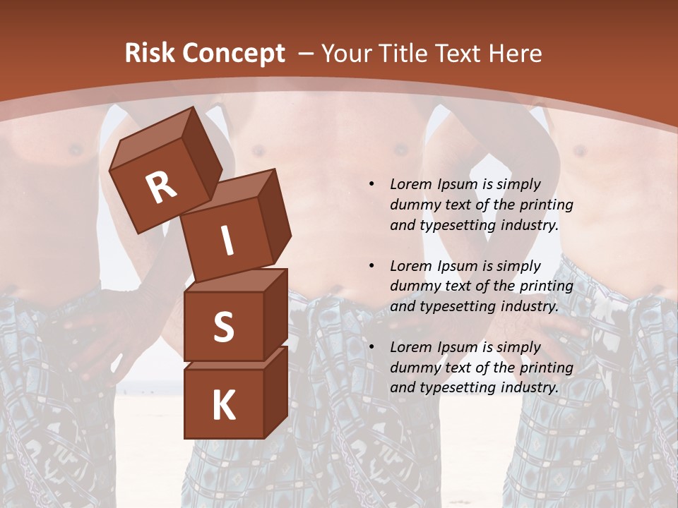 A Man With No Shirt Standing In Front Of Three Other Men PowerPoint Template