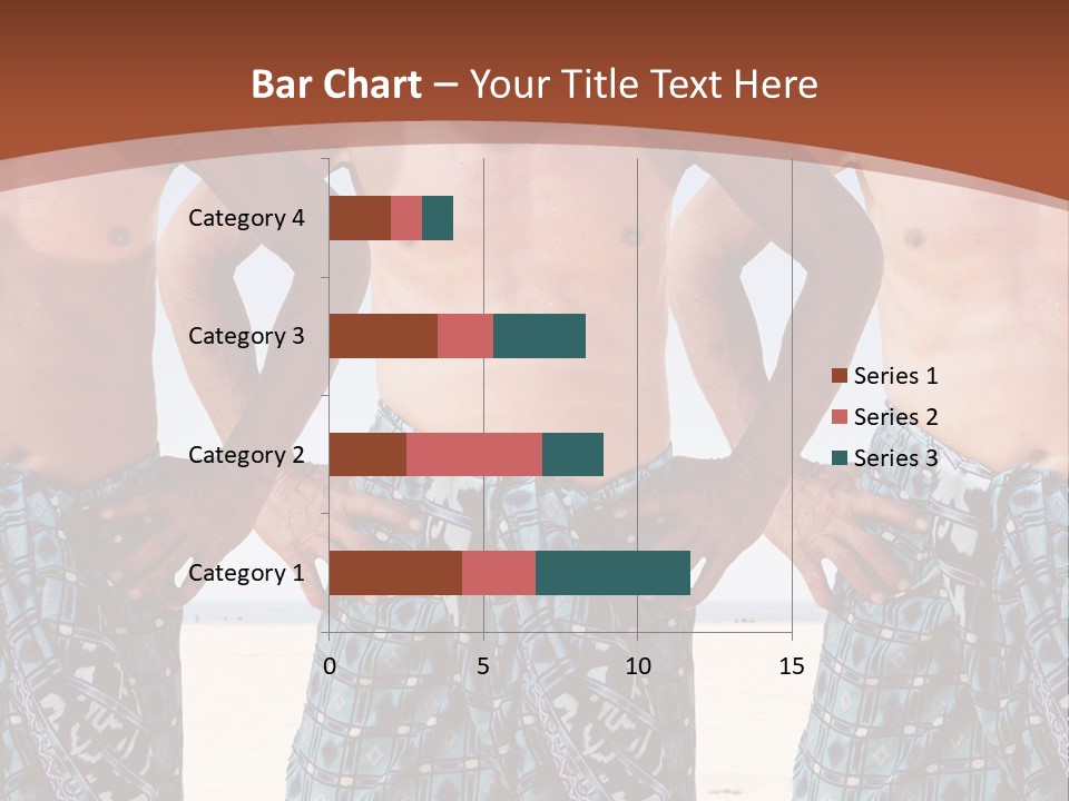 A Man With No Shirt Standing In Front Of Three Other Men PowerPoint Template