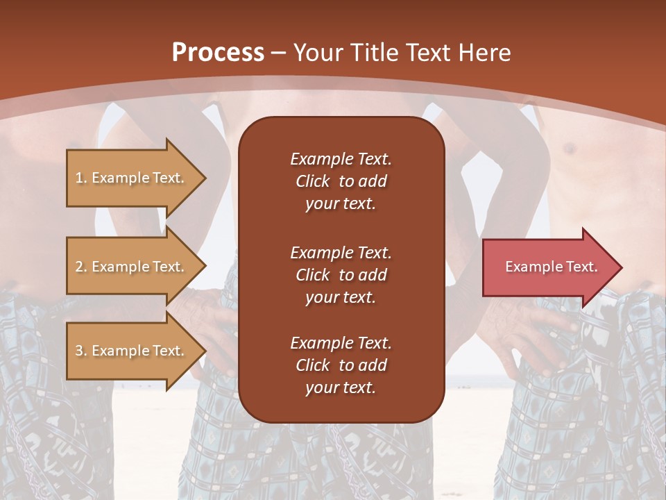 A Man With No Shirt Standing In Front Of Three Other Men PowerPoint Template