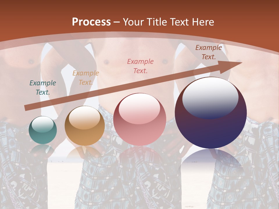 A Man With No Shirt Standing In Front Of Three Other Men PowerPoint Template