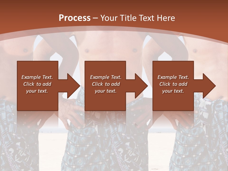 A Man With No Shirt Standing In Front Of Three Other Men PowerPoint Template