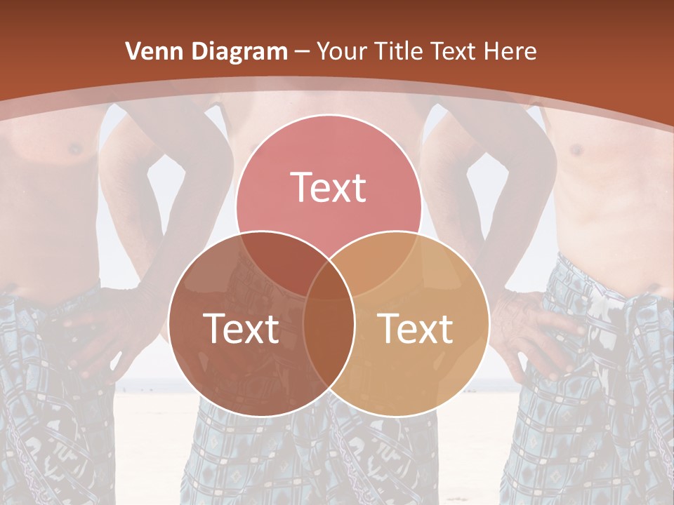 A Man With No Shirt Standing In Front Of Three Other Men PowerPoint Template