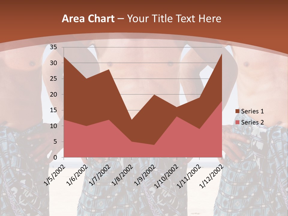 A Man With No Shirt Standing In Front Of Three Other Men PowerPoint Template