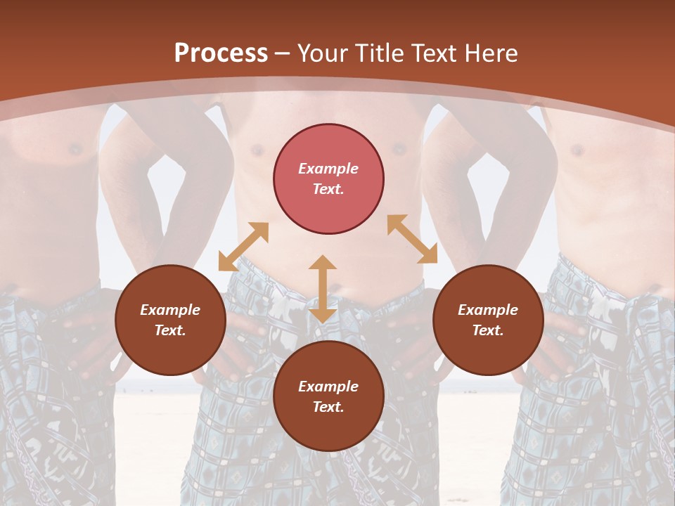 A Man With No Shirt Standing In Front Of Three Other Men PowerPoint Template
