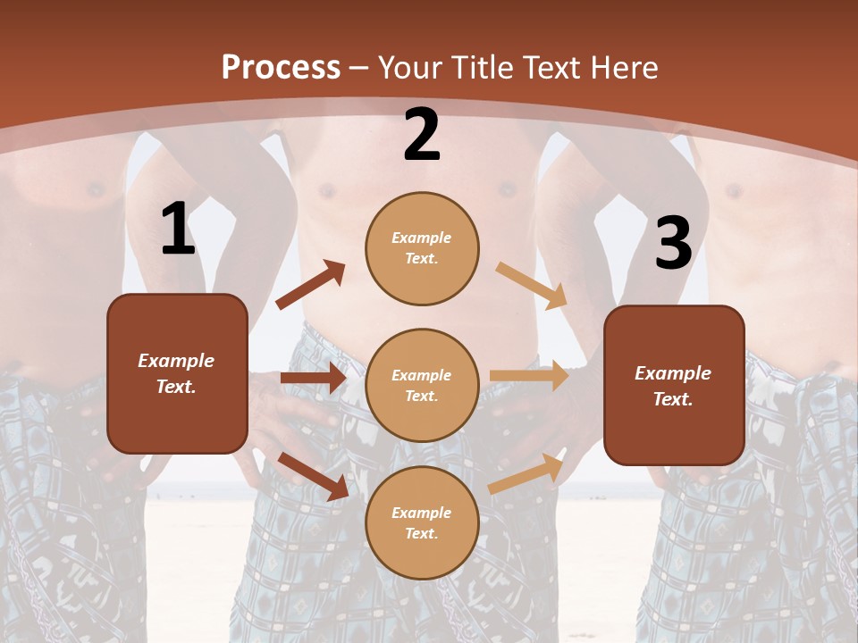 A Man With No Shirt Standing In Front Of Three Other Men PowerPoint Template