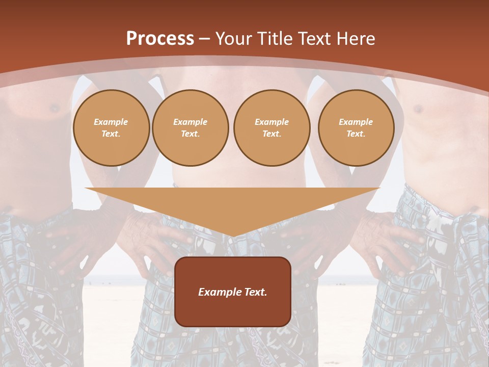 A Man With No Shirt Standing In Front Of Three Other Men PowerPoint Template
