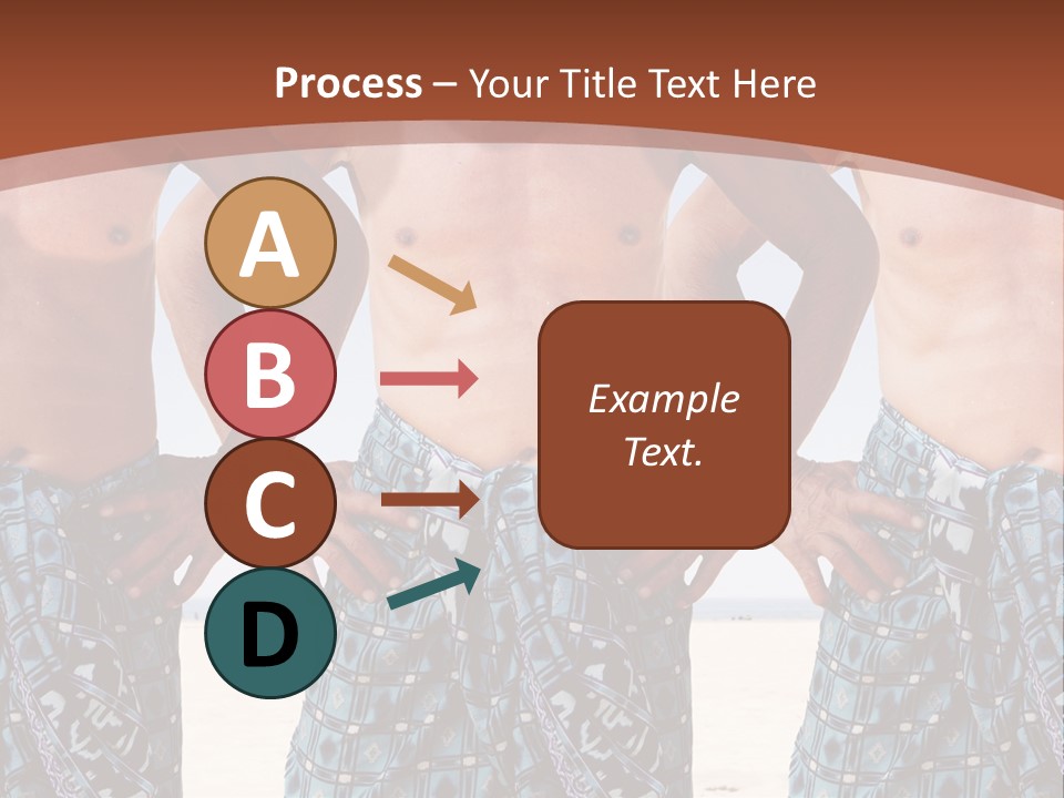 A Man With No Shirt Standing In Front Of Three Other Men PowerPoint Template