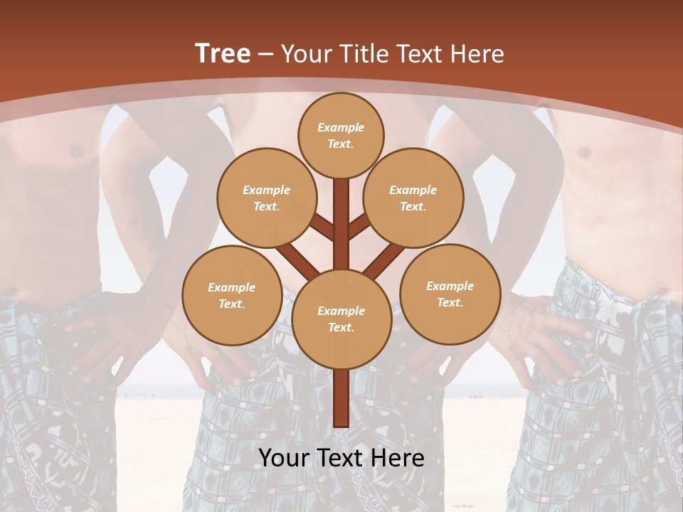 A Man With No Shirt Standing In Front Of Three Other Men PowerPoint Template