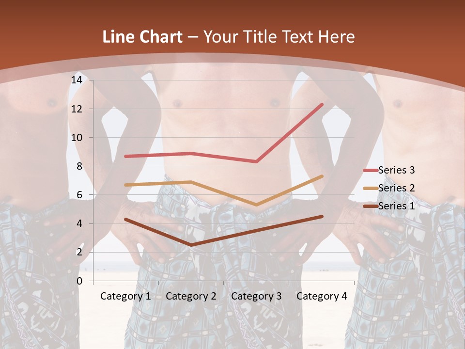 A Man With No Shirt Standing In Front Of Three Other Men PowerPoint Template