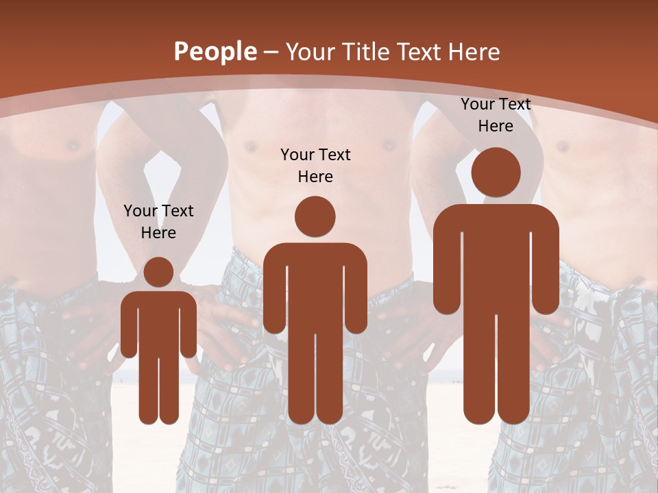 A Man With No Shirt Standing In Front Of Three Other Men PowerPoint Template