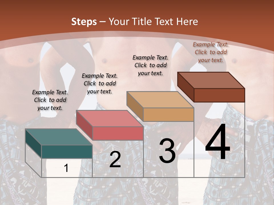 A Man With No Shirt Standing In Front Of Three Other Men PowerPoint Template