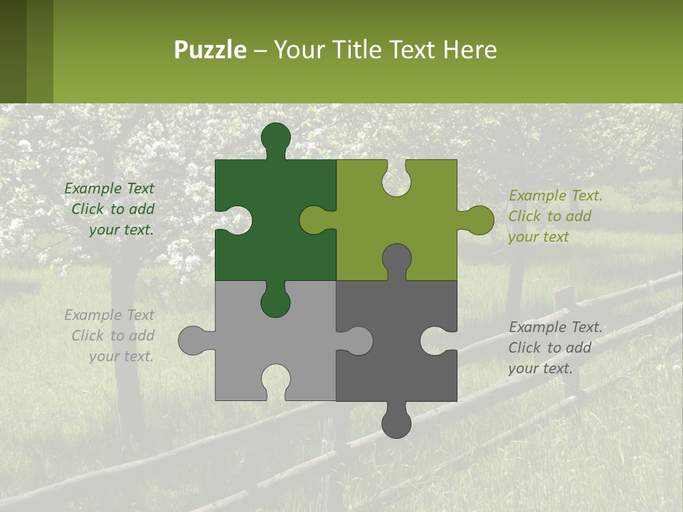 A Field Of Trees With A Fence In The Foreground PowerPoint Template