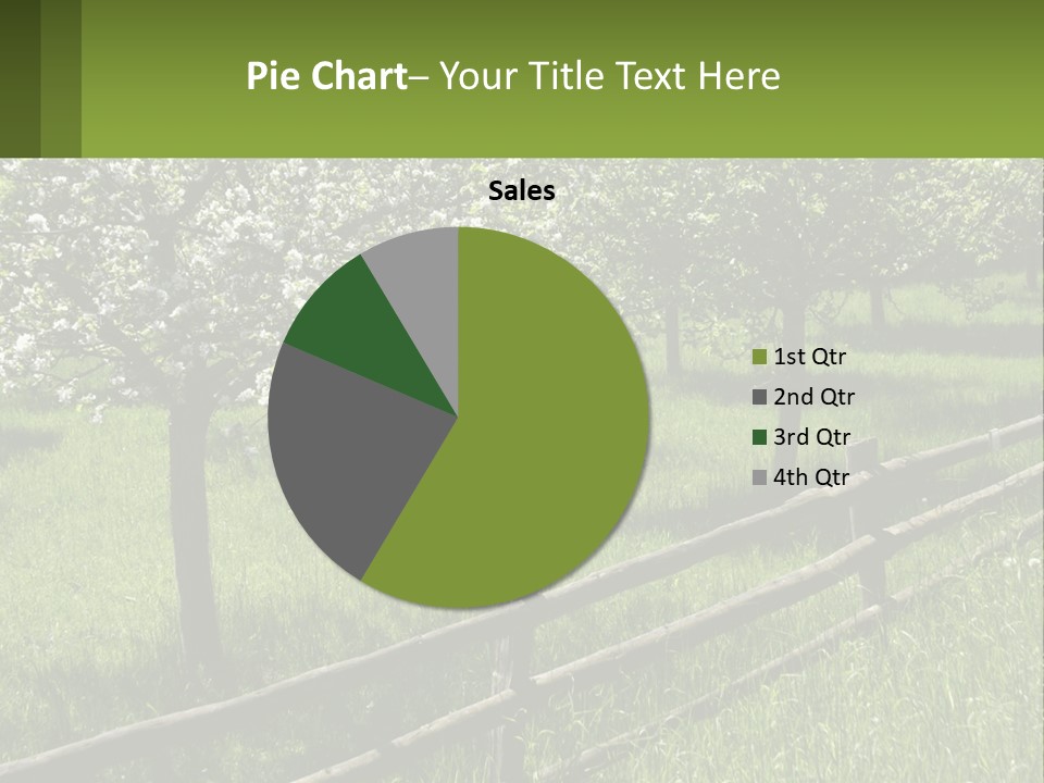 A Field Of Trees With A Fence In The Foreground PowerPoint Template