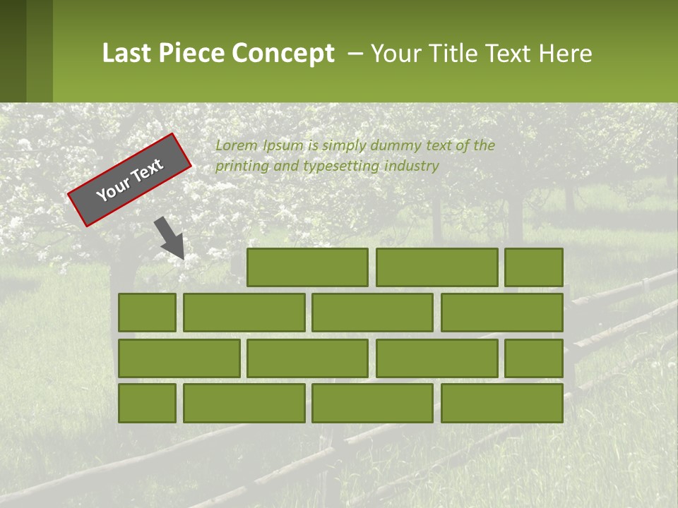 A Field Of Trees With A Fence In The Foreground PowerPoint Template