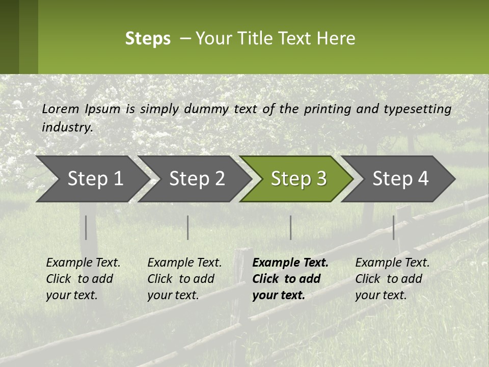 A Field Of Trees With A Fence In The Foreground PowerPoint Template