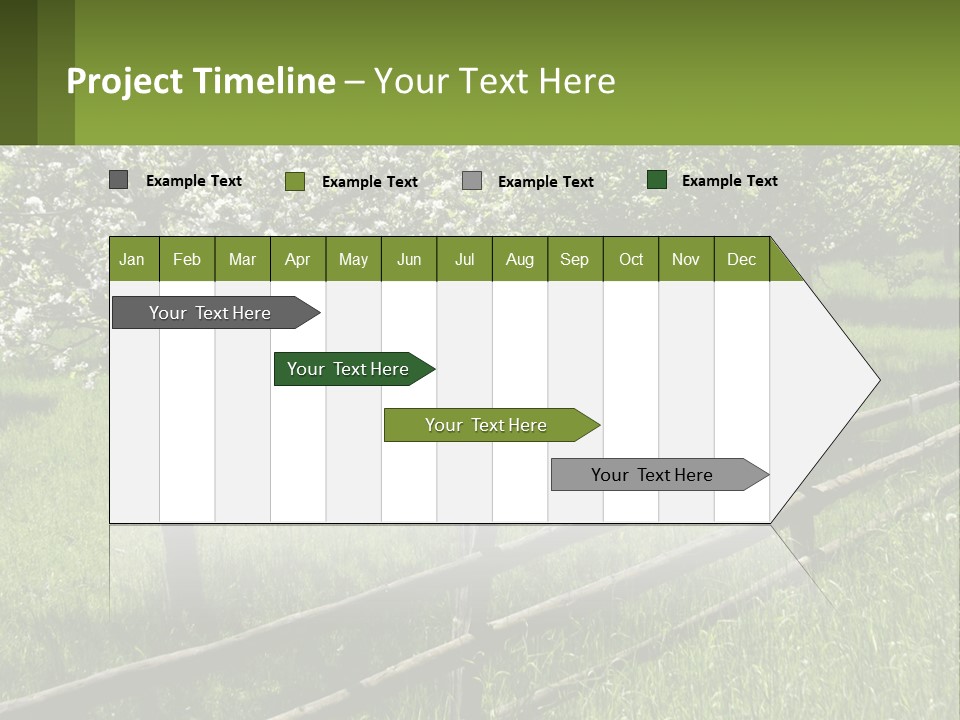 A Field Of Trees With A Fence In The Foreground PowerPoint Template