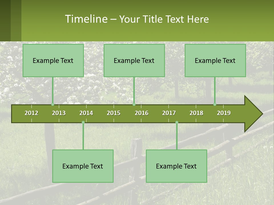 A Field Of Trees With A Fence In The Foreground PowerPoint Template
