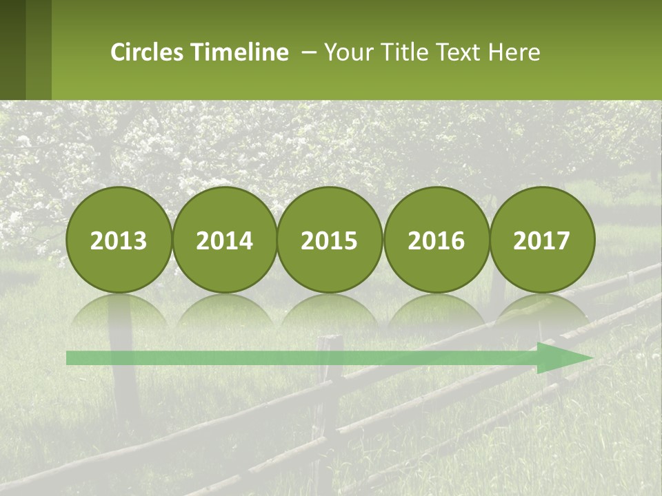 A Field Of Trees With A Fence In The Foreground PowerPoint Template