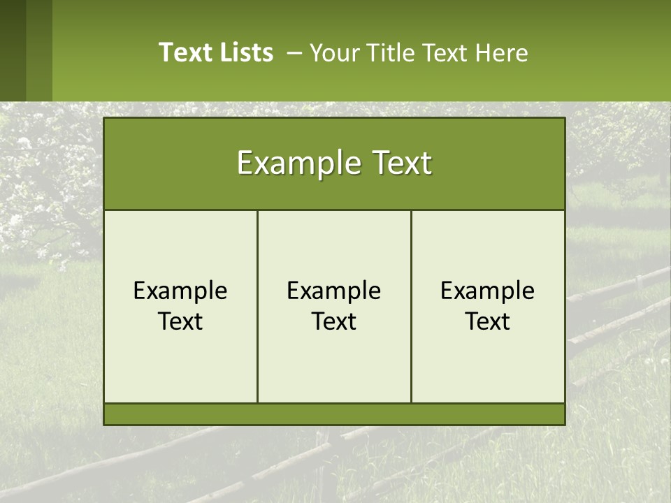 A Field Of Trees With A Fence In The Foreground PowerPoint Template