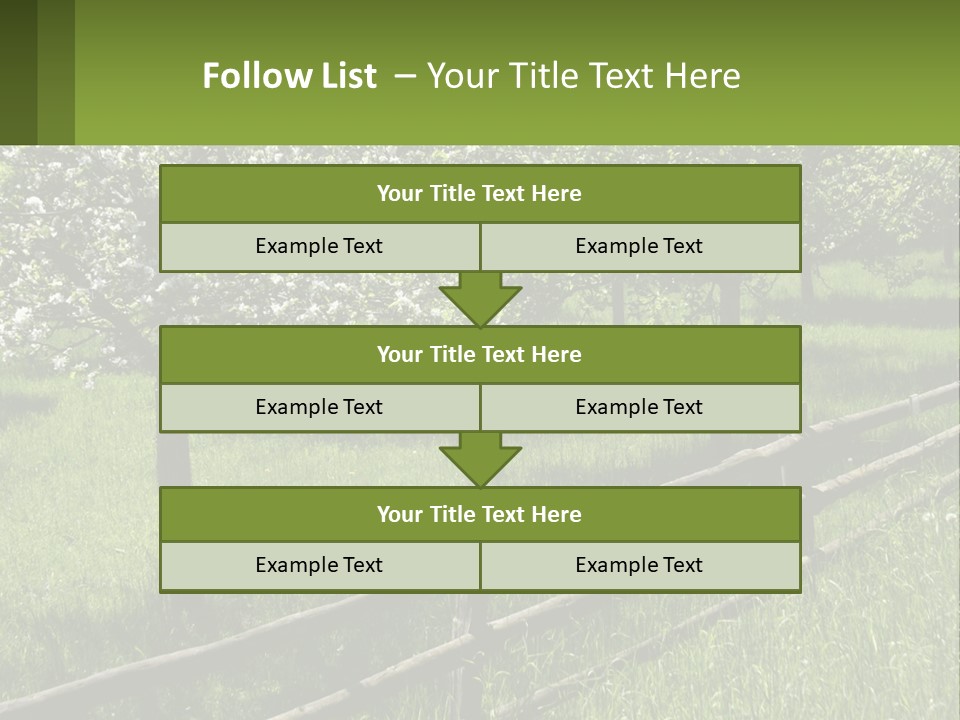 A Field Of Trees With A Fence In The Foreground PowerPoint Template
