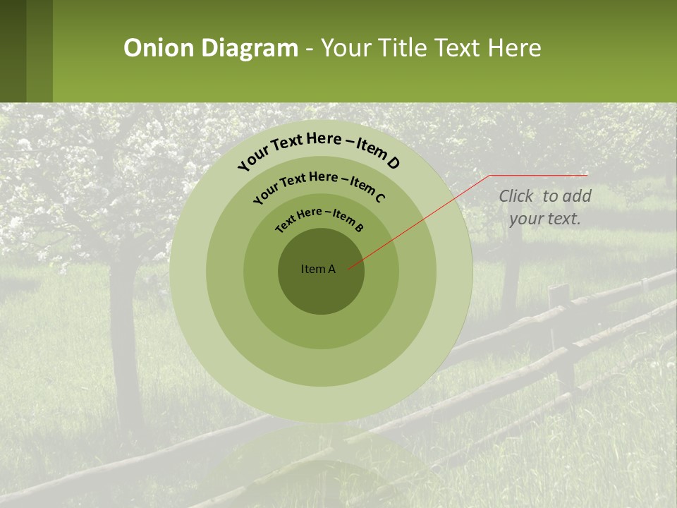 A Field Of Trees With A Fence In The Foreground PowerPoint Template