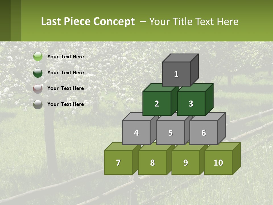 A Field Of Trees With A Fence In The Foreground PowerPoint Template