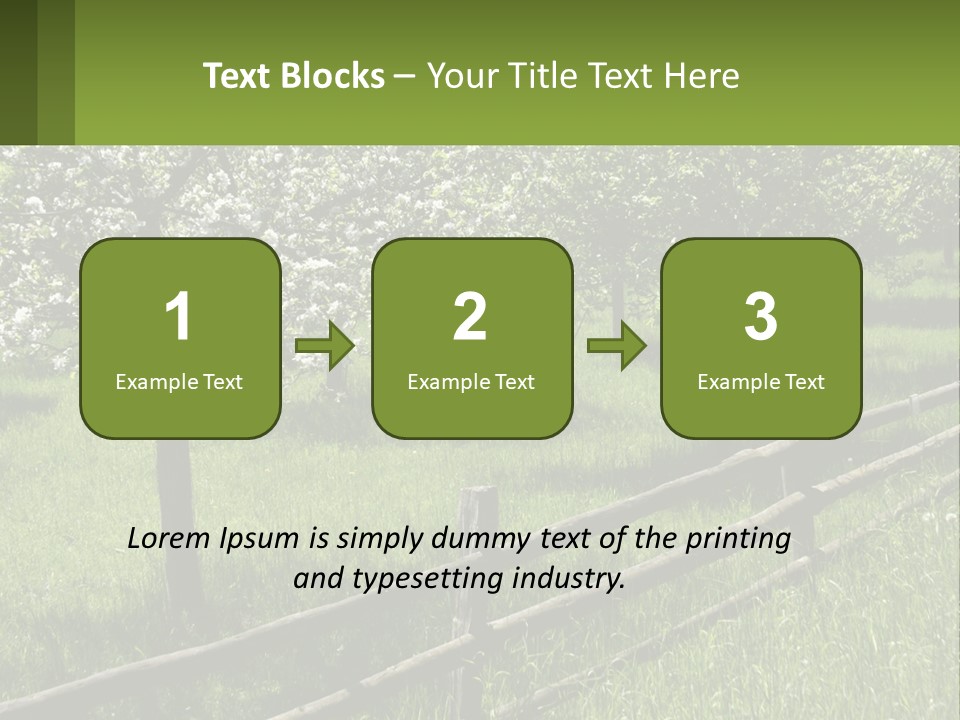 A Field Of Trees With A Fence In The Foreground PowerPoint Template