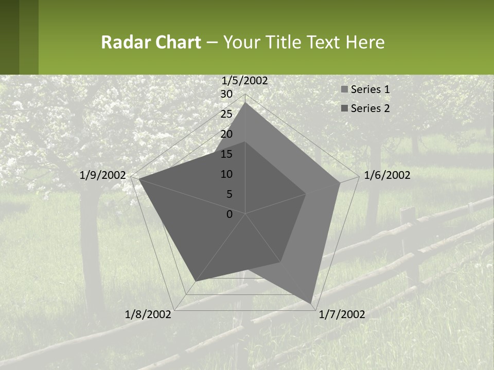 A Field Of Trees With A Fence In The Foreground PowerPoint Template