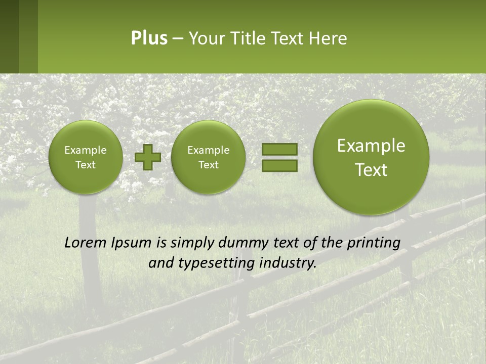A Field Of Trees With A Fence In The Foreground PowerPoint Template