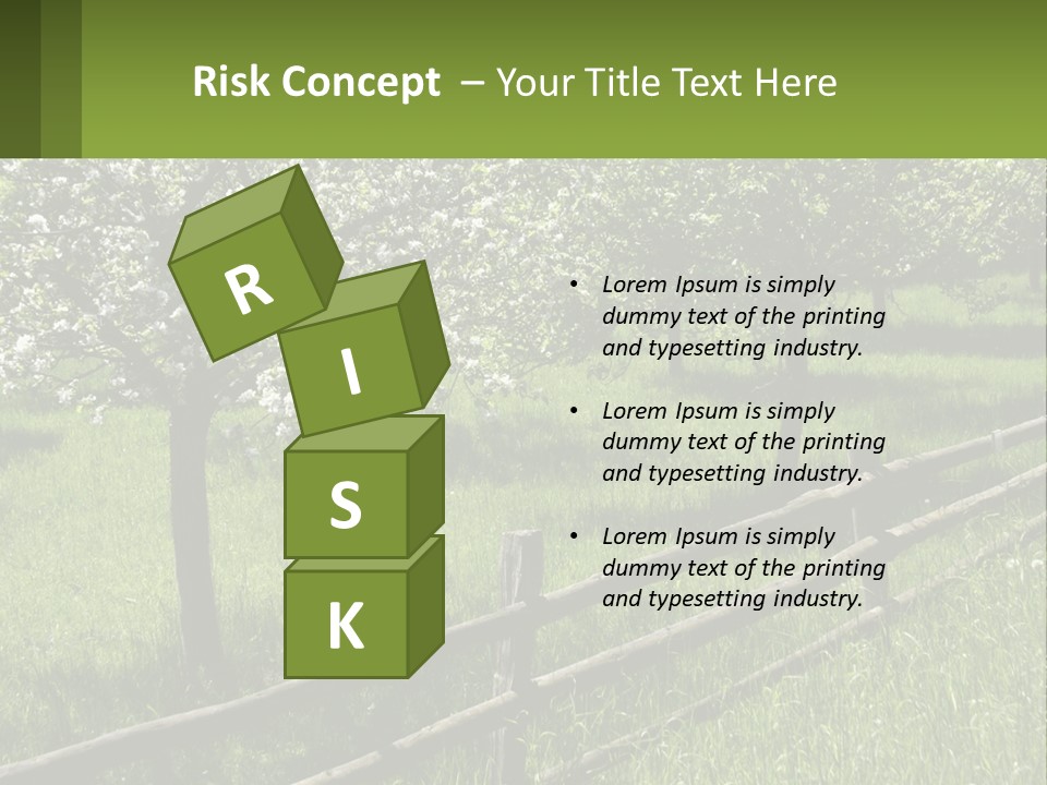 A Field Of Trees With A Fence In The Foreground PowerPoint Template
