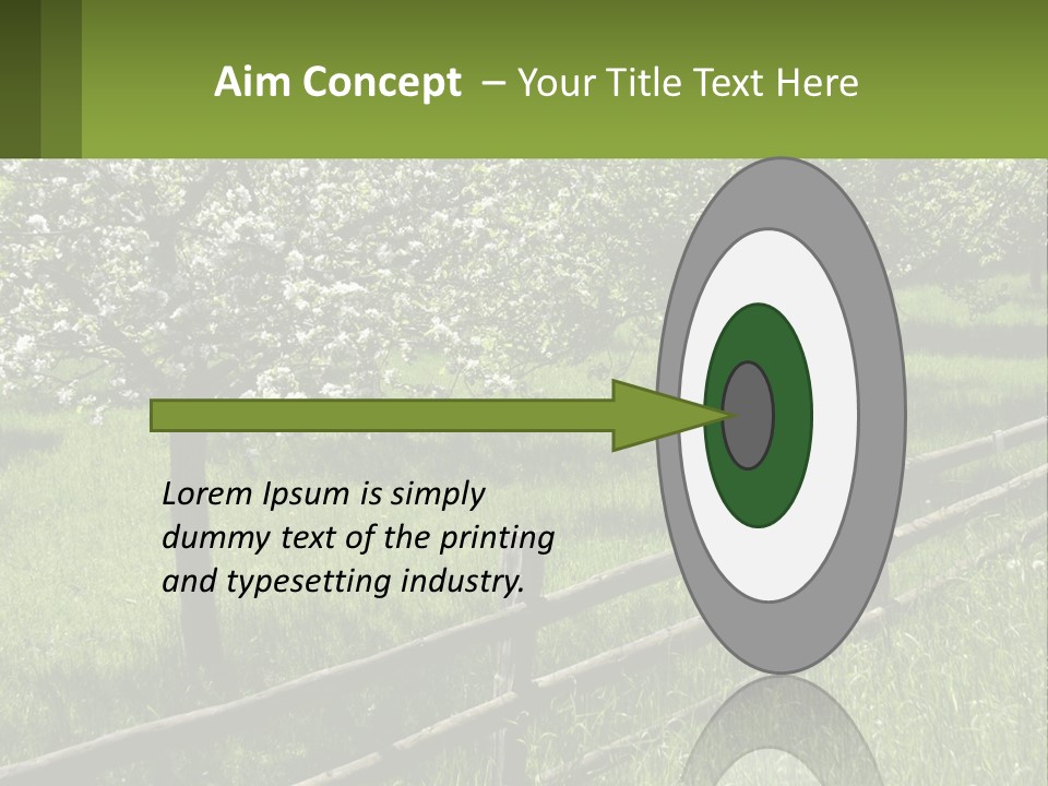 A Field Of Trees With A Fence In The Foreground PowerPoint Template