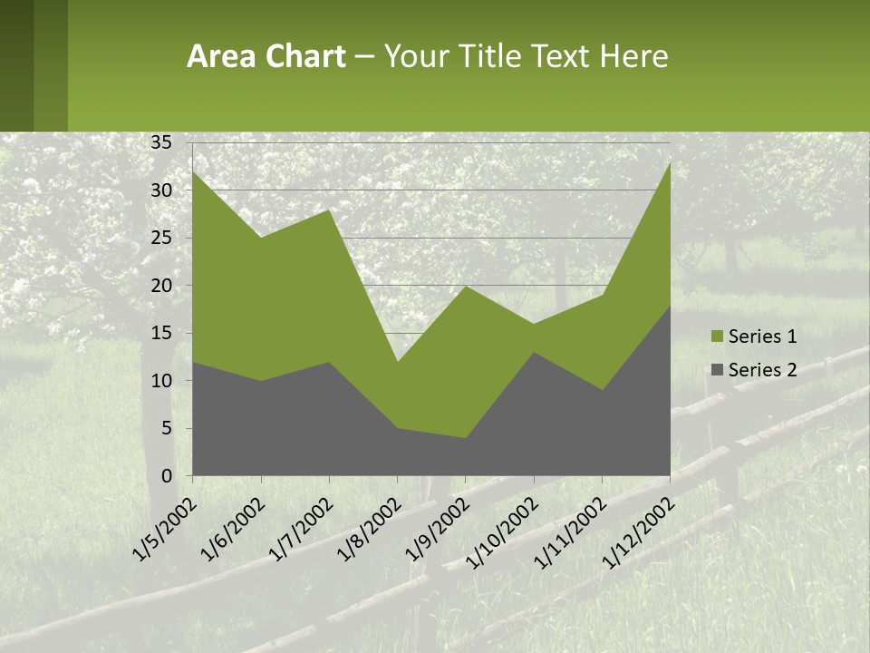 A Field Of Trees With A Fence In The Foreground PowerPoint Template