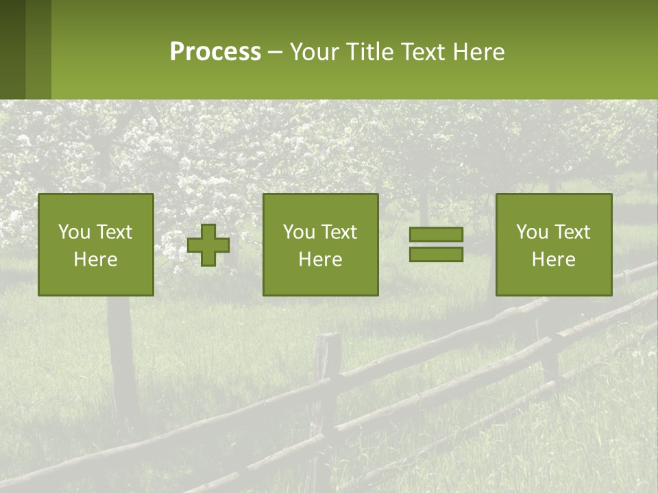 A Field Of Trees With A Fence In The Foreground PowerPoint Template
