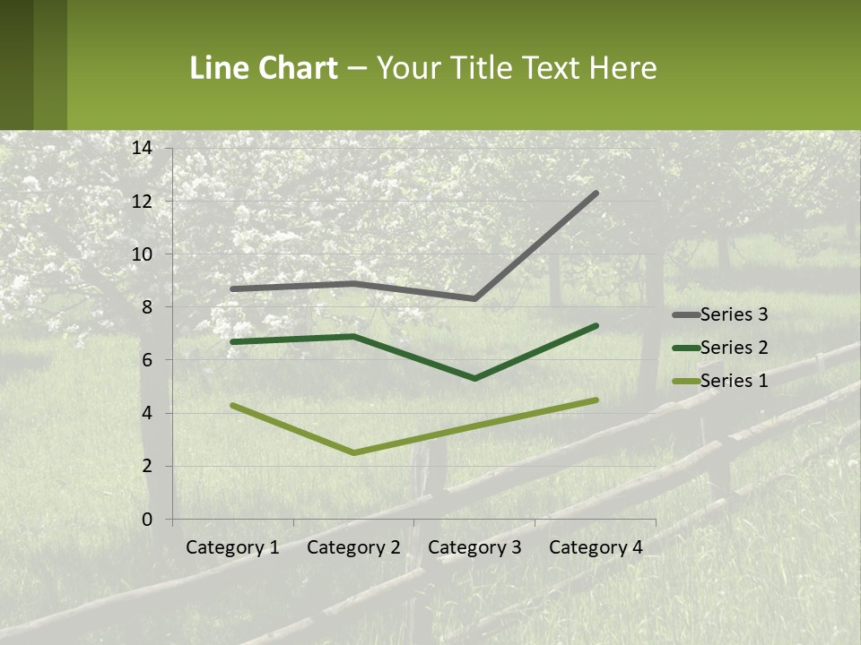 A Field Of Trees With A Fence In The Foreground PowerPoint Template