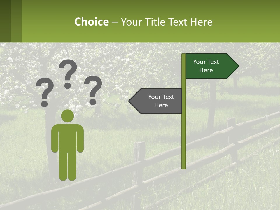 A Field Of Trees With A Fence In The Foreground PowerPoint Template