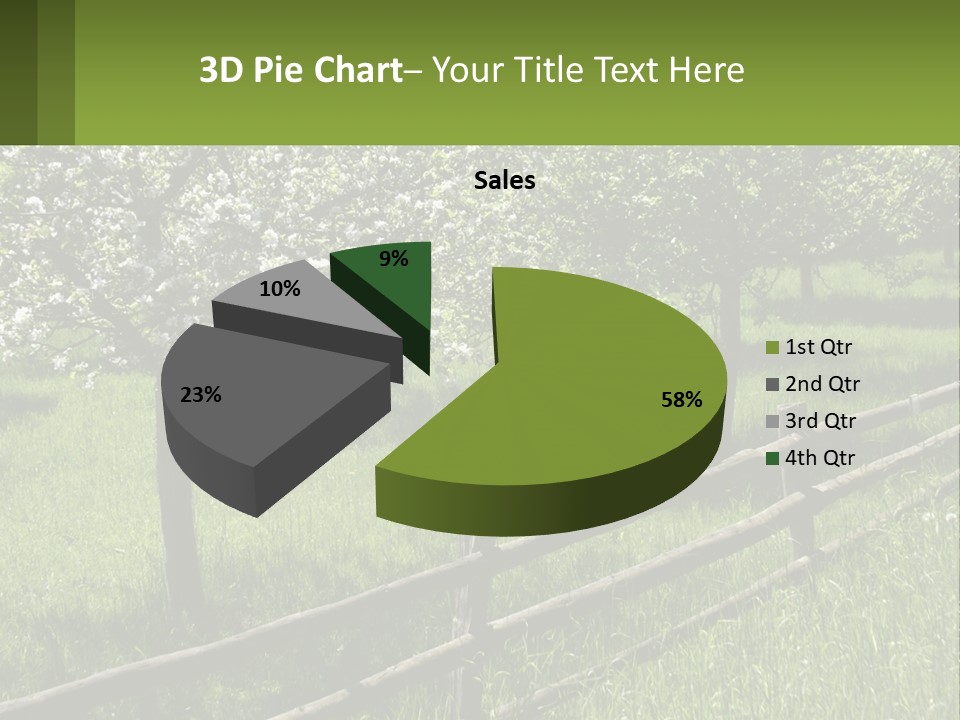 A Field Of Trees With A Fence In The Foreground PowerPoint Template