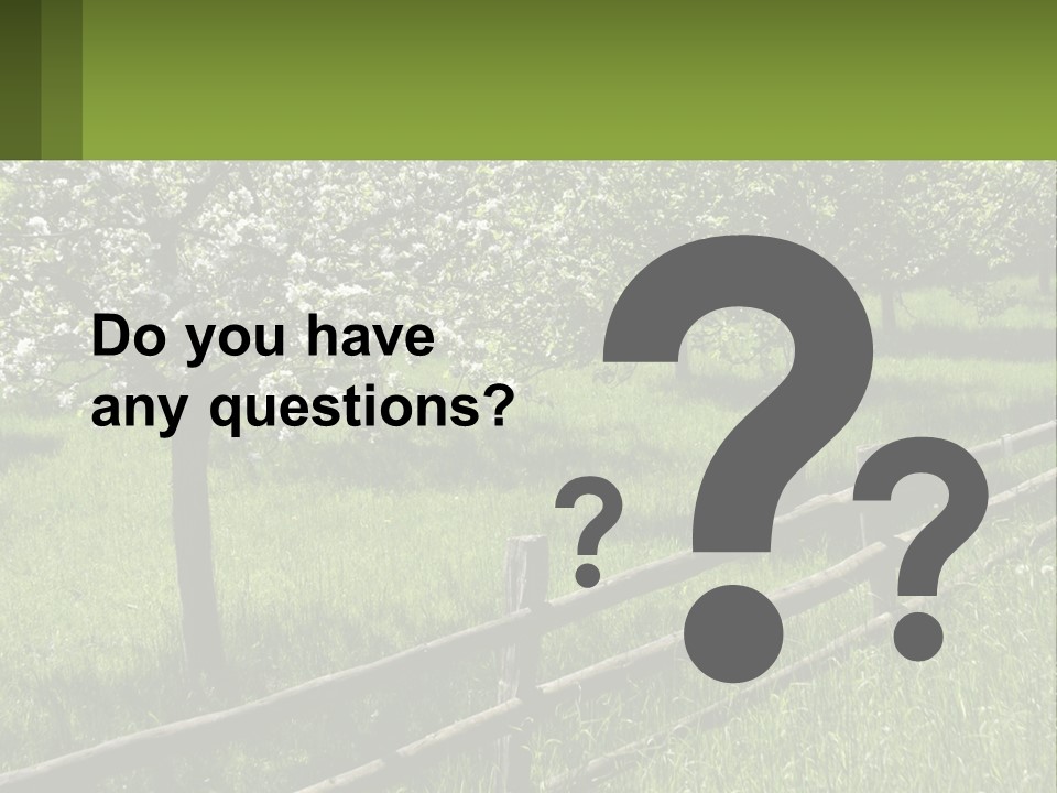 A Field Of Trees With A Fence In The Foreground PowerPoint Template