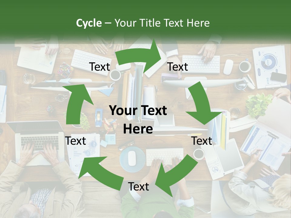 A Group Of People Sitting At A Table Working On Laptops PowerPoint Template