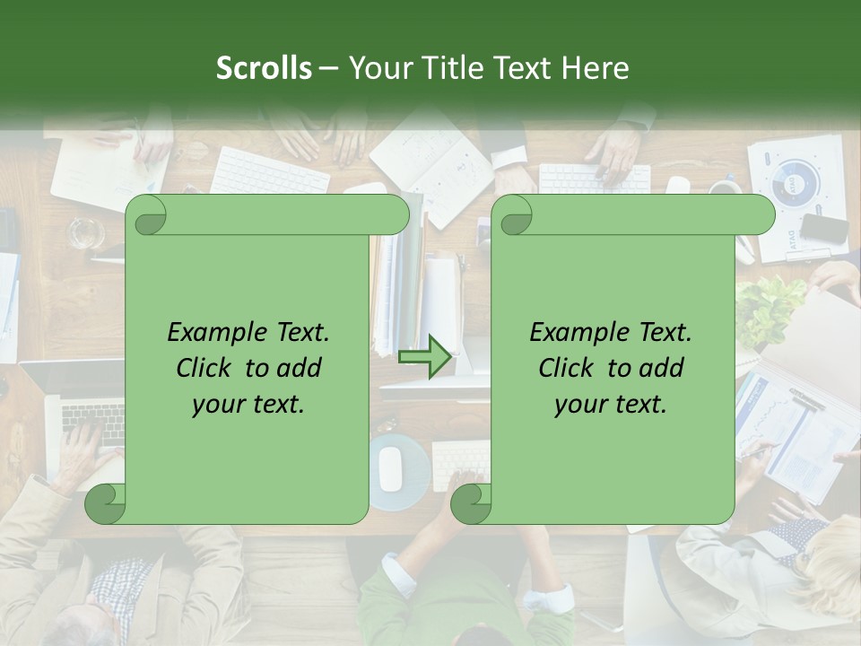 A Group Of People Sitting At A Table Working On Laptops PowerPoint Template