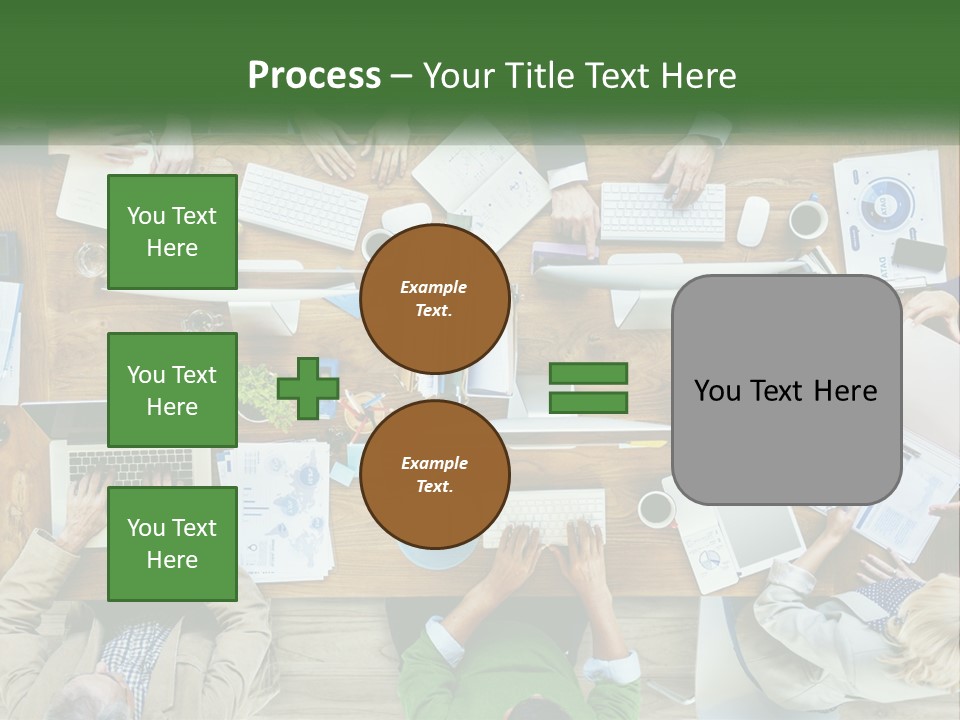 A Group Of People Sitting At A Table Working On Laptops PowerPoint Template