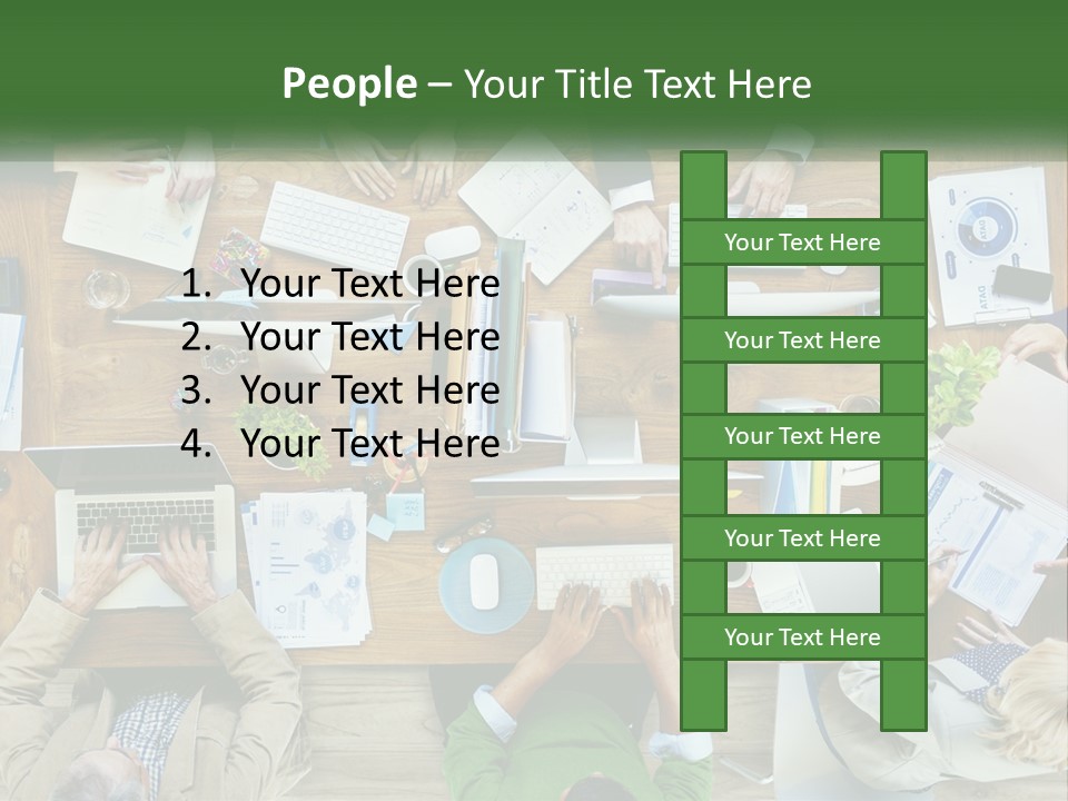 A Group Of People Sitting At A Table Working On Laptops PowerPoint Template
