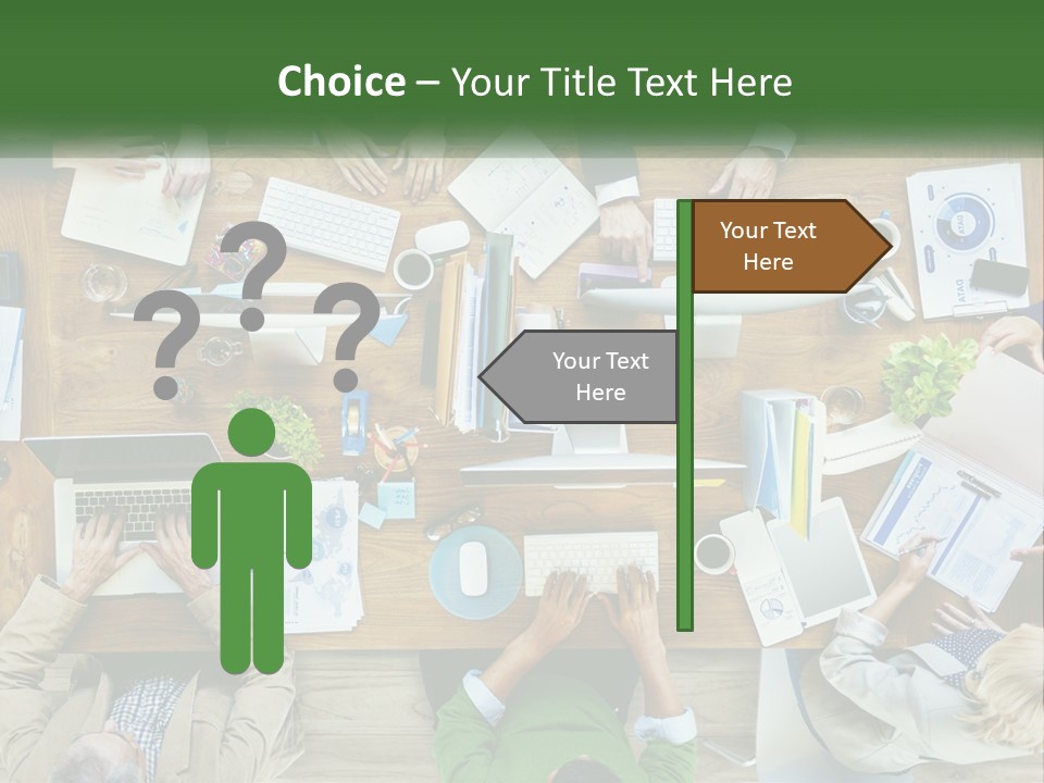 A Group Of People Sitting At A Table Working On Laptops PowerPoint Template