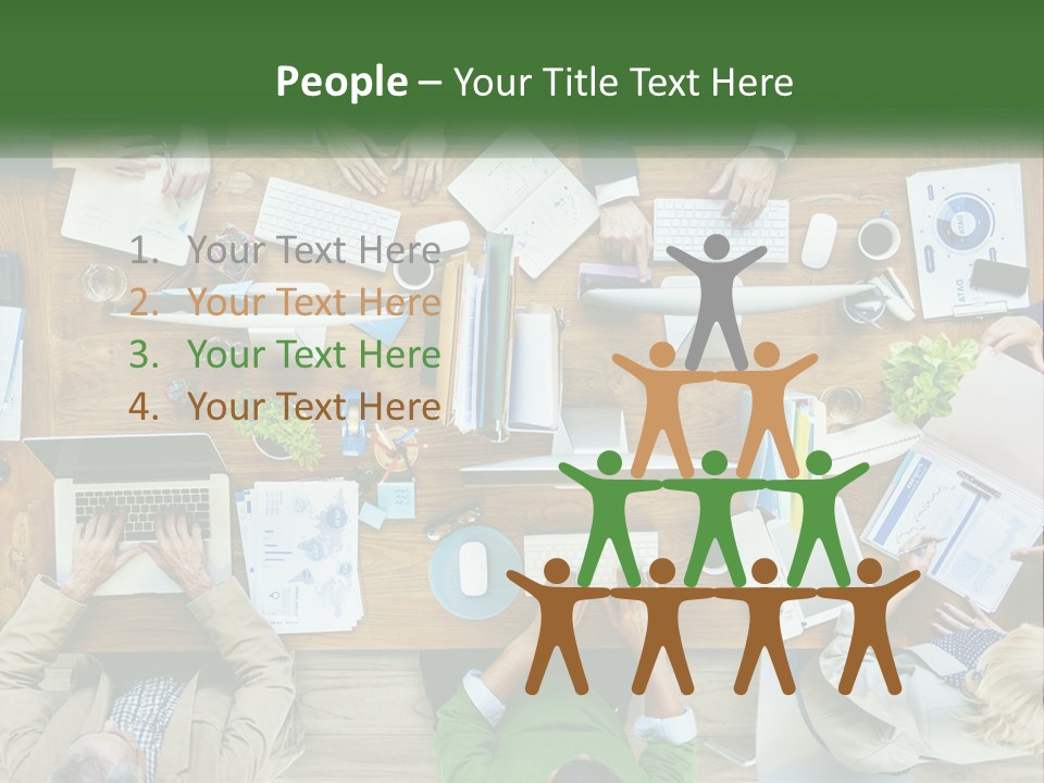 A Group Of People Sitting At A Table Working On Laptops PowerPoint Template