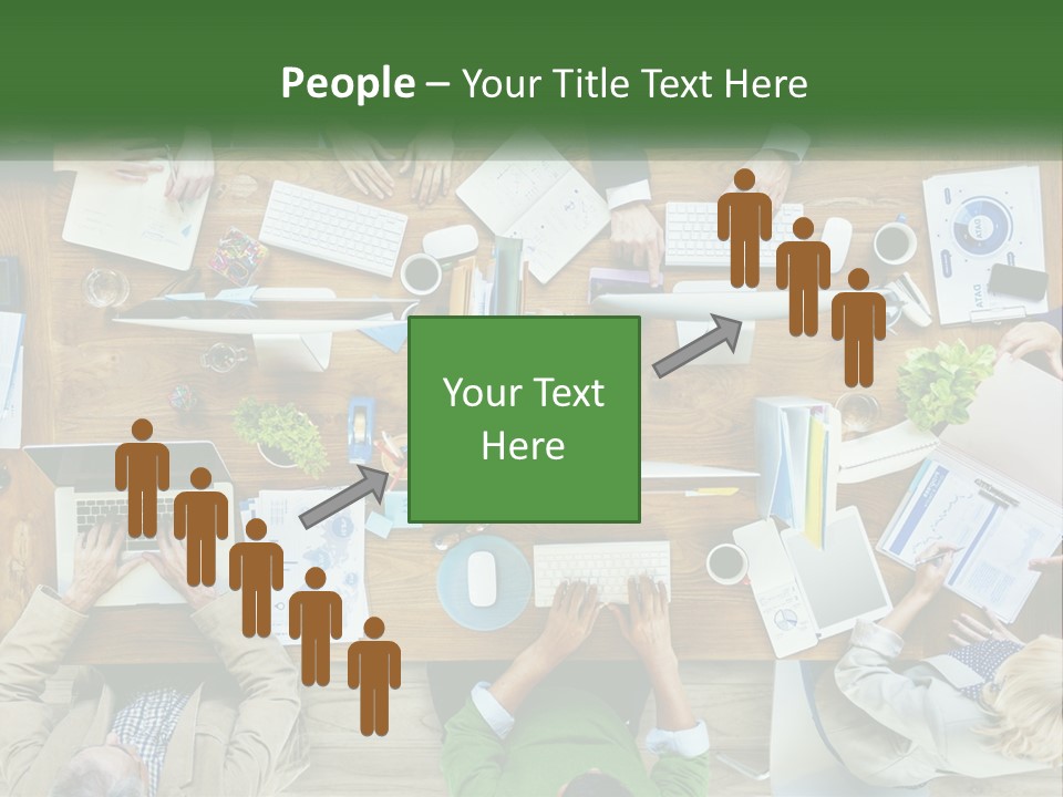 A Group Of People Sitting At A Table Working On Laptops PowerPoint Template