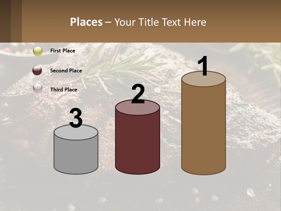 A Piece Of Steak With A Sprig Of Rosemary On Top Of It PowerPoint Template